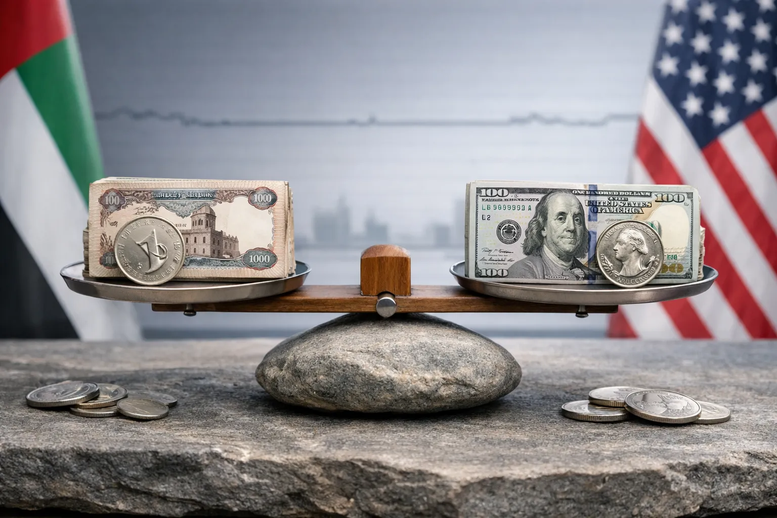 استقرار سعر صرف الدرهم الإماراتي أمام الدولار الأمريكي في تداولات اليوم